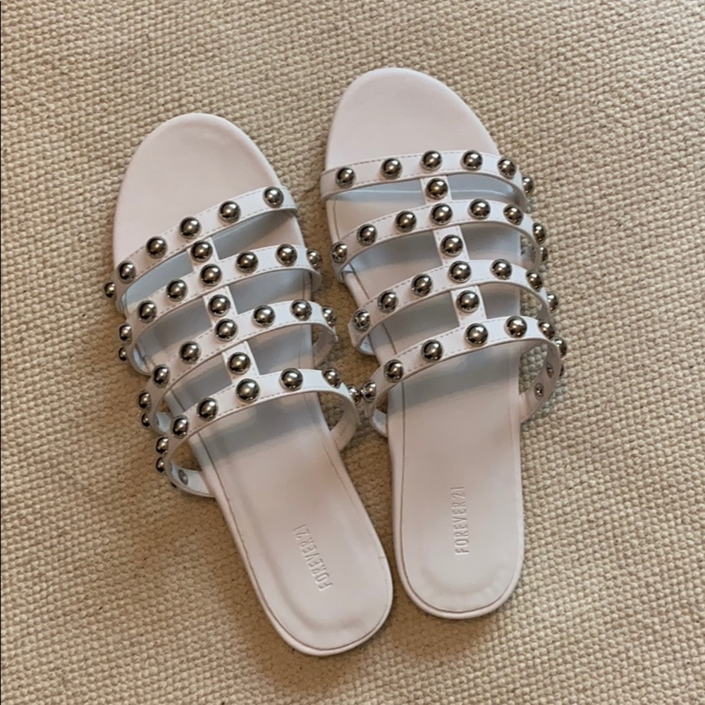 White caged sandals